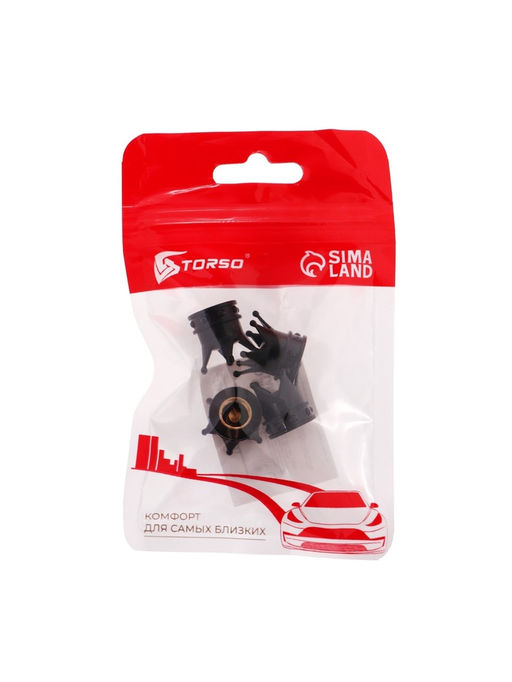 Колпачок на вентиль, TORSO, корона, набор 4 шт.