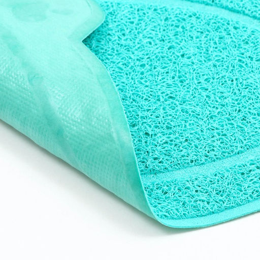 Коврик 2-в-1 под миску/туалет для животных фигурный, 40 х 25 см, бирюзовый - Пижон фото 4