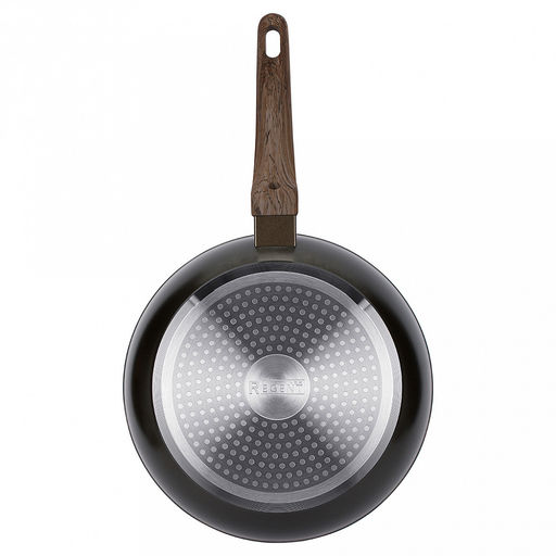 Сковорода с двухслойным антипригарным покрытием Terra д24см, h4,8см, s2,6мм, дно s3,1мм, индукционное дно д17,5см, кованный алюминий, бакелитовая ручка с покрытием soft-touch, имитирующим текстуру дерева, Regent (Китай) Подходит для всех видов - Домашняя мода фото 3