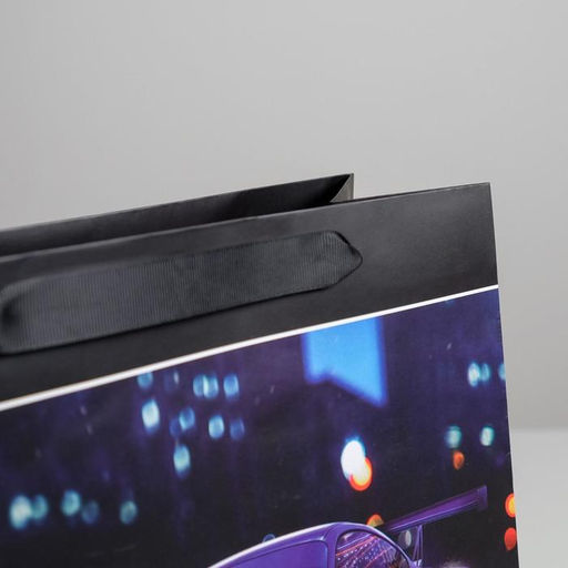 Пакет подарочный ламинированный квадратный, упаковка, Stay Fast, 30 х 30 х 12 см