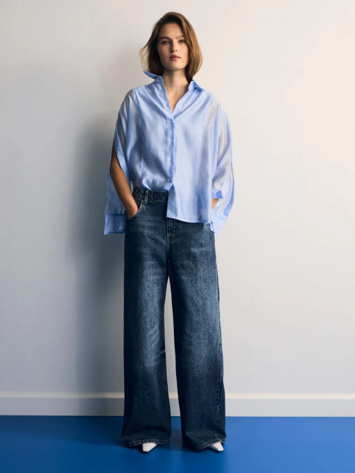 Джинсы wide-flare с высокой посадкой / Zarina