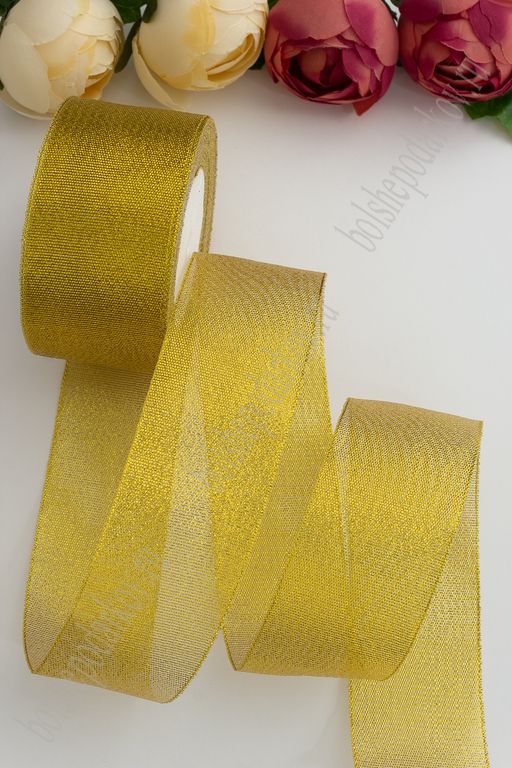 Лента парча 5 см*25 ярд (SF-1787) золото