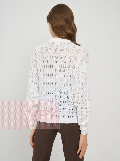 Джемпер женский 5222-41237. 7001/А04 белый/пайетки молоко