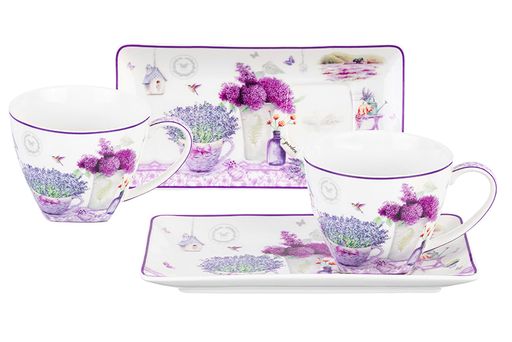 Набор Elan Gallery Лаванда 2 чашки с блюдцами 250 мл New Bone China  фото 3