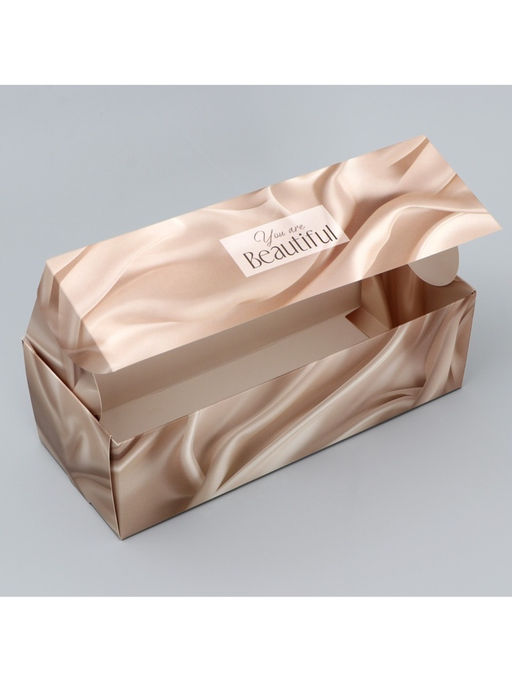 Цена за 5 шт. Кондитерская упаковка, коробка для кекса с окном, «Шёлк», 26 х 10 х 8 см