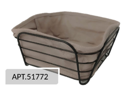 51772 GIPFEL Корзинка для хлеба MORAN квадратная, 20х20х10 см, с текстильной вставкой. Материал: углеродистая сталь, хлопок. Цвет: черный, серый  фото 2