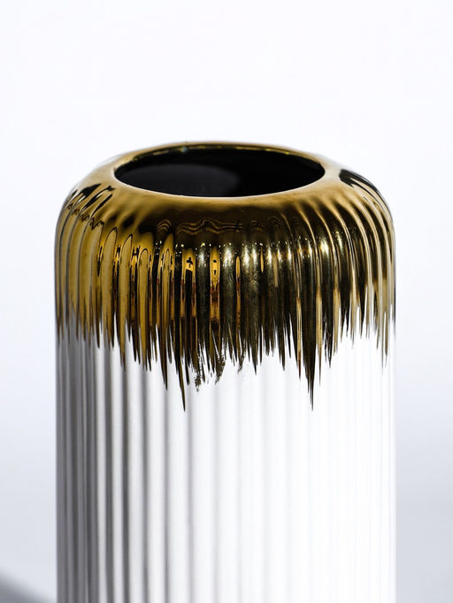 Ваза для цветов «Дакей», 20×10 см, d=6 см, керамика, белая