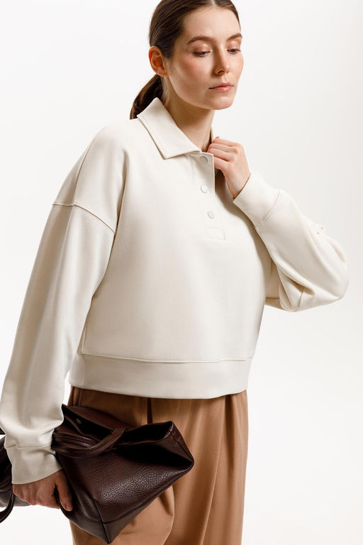 ЕВТ 3282/светлый беж джемпер-поло жен