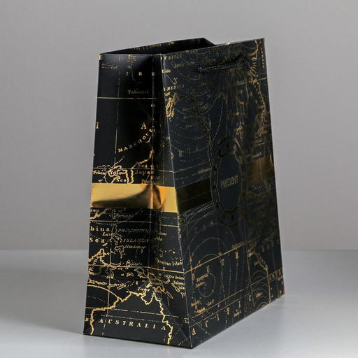 Цена за 2 шт. Пакет подарочный ламинированный, упаковка, Gold present, ML 23 х 27 х 11.5 см