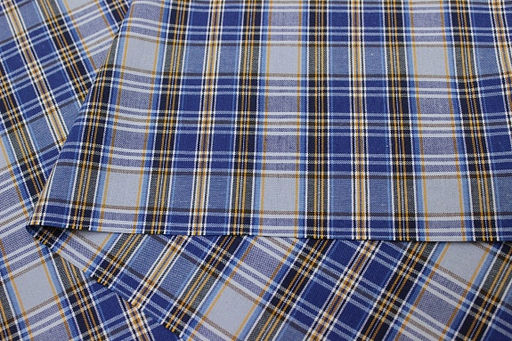 Пестрядь Сине-оранжевая клетка, ш.1.5м, хлопок-100%, 150гр/м.кв - Купава фото 2