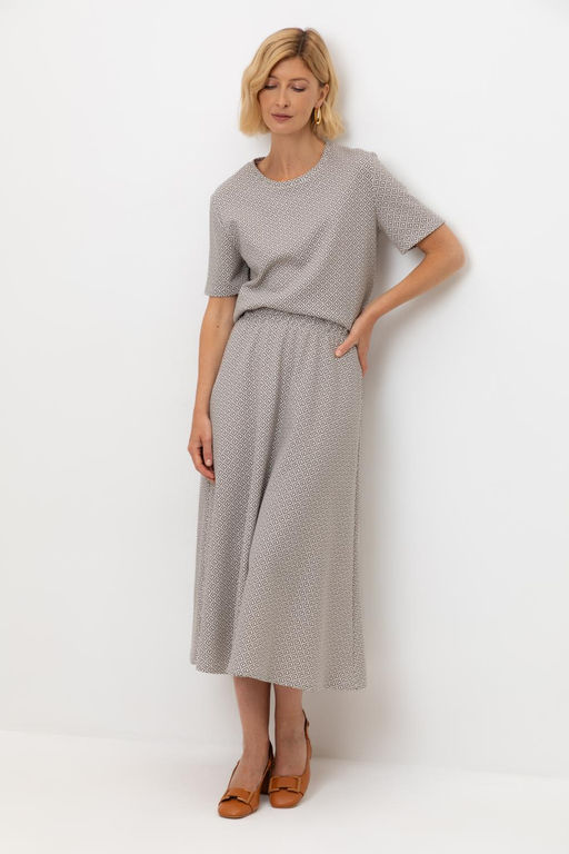 ЕВТ 7029/перламутровое облако,3Д квадраты юбка жен