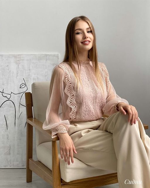 Блузка Сидни (пудровый) - Nadi bordo фото 7