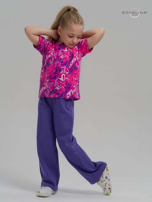Костюм Лето надписи фуксия-верипери - Sovalina фото 8