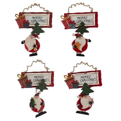 Изделие декоративное подвесное "Дед Мороз", L12 W1 H22 см, 4в.