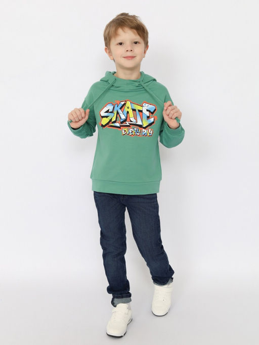 CRB wear/CSKB 63743-37-391 Толстовка для мальчика,зеленый/Ex.Cherubino  фото 3