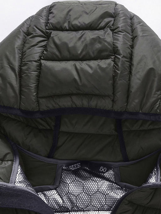 Куртка мужская гибридная стёганая с капюшоном с графеновой подкладкой цвета хаки 9621_1Kh