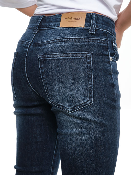 Джинсы синие для девочки 33-1075 синий - Mini maxi фото 3
