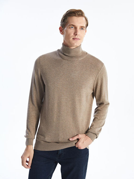 Bal?k?? Yaka Uzun Kollu Erkek Triko Kazak