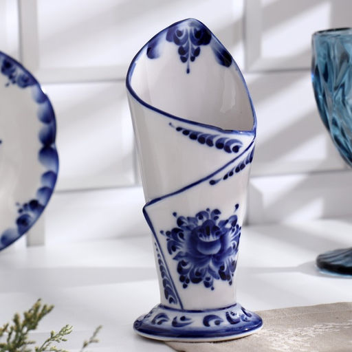 Салфетница фарфор «Эффект», 8×7.5×17.5 см, гжель