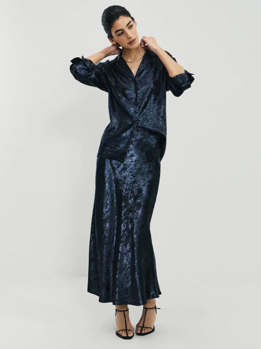 Юбка макси из блестящей ткани / Zarina