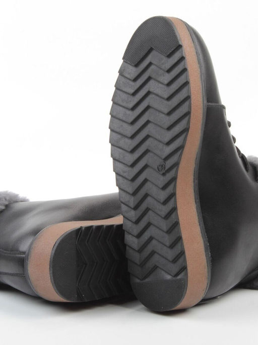 04-5606-2 BLACK Ботинки зимние женские (натуральная кожа, 100% шерсть)