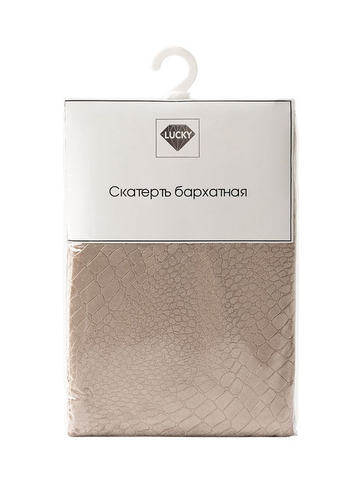 Скатерть LUCKY БАРХАТ 160x250 ПЭ, бежевый бежевый полиэстер - Denastia фото 3