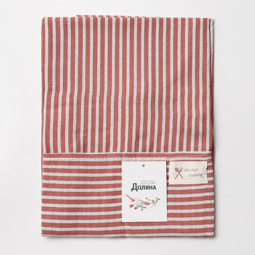 Цена за 2 шт. Фартук Доляна с карманом, красный, 70×65±4 см, 100% хлопок, рогожка