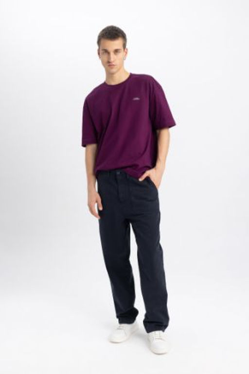 Gabardin Pantolon Baggy Fit Cepli Duz Paca
