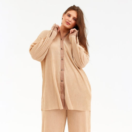 Костюм женский (рубашка, брюки) MINAKU: Casual Collection, цвет кофе, размер 50