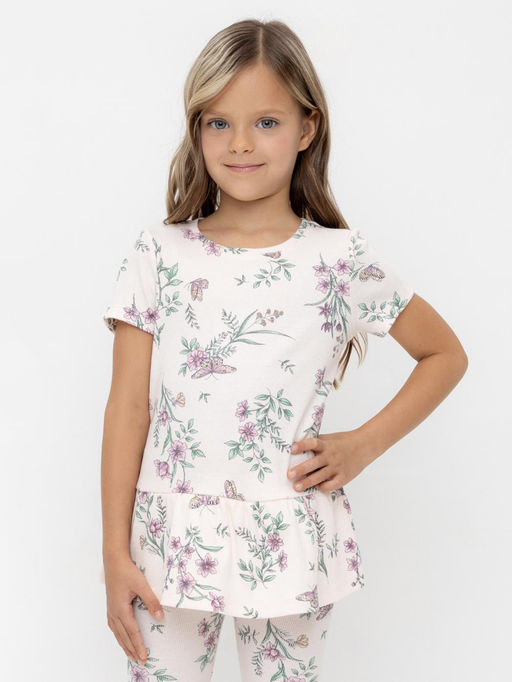 Crockid _ КР 302714/розовый,полевые бабочки к553 блузка (туника) для дев  фото 2