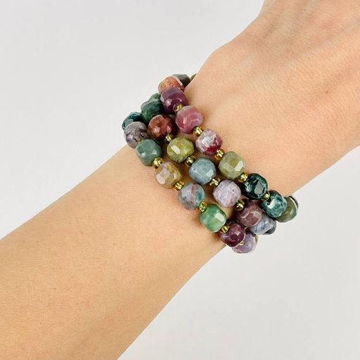 Бусины для украшений из Мохового агата (40 бусин) 37 см