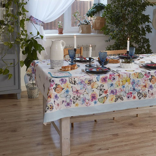 Скатерть «Этель. Бабочки», 220×147 см, 100 % хлопок, репс 210 г/м²