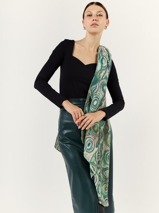 Большой, мягкий, тонкий и очень нежный двусторонний палантин с рисунком - Tantino фото 5