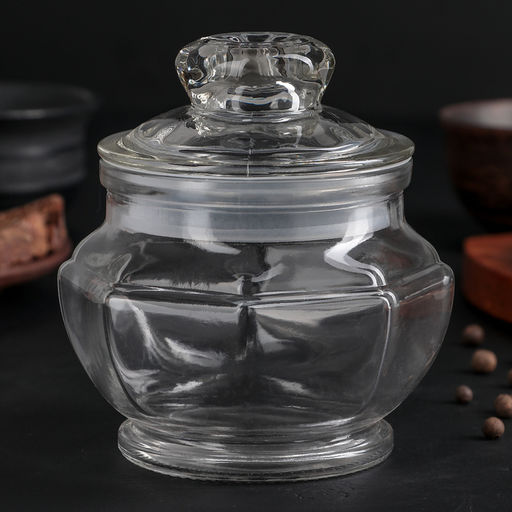 Банка стеклянная для сыпучих продуктов Доляна Калипсо, 500 мл, 1213 см