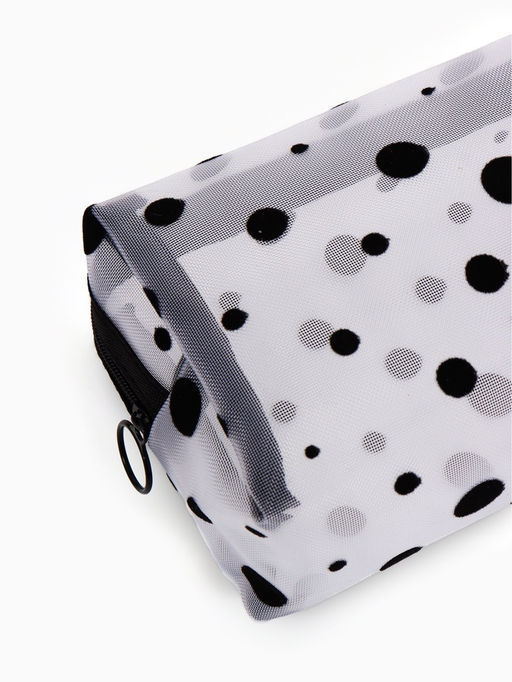 Косметичка дор Горох, сетка 18*7,5*10, отд на молнии, белый