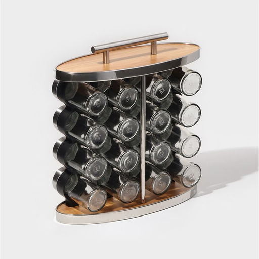 Набор баночек для специй Magistro «Модерн», на подставке, 16 шт., стекло