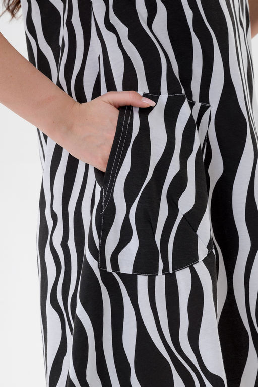 Платье женское из кулирки Кэтрин белая зебра макси - Амадэль фото 16