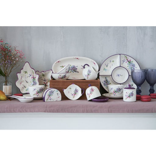 Салатник Доляна «Лаванда», 220 мл, d=11 см, белый