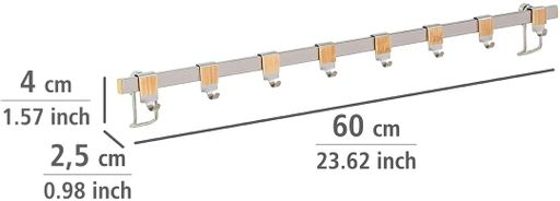 Держатель для кухонных аксессуаров 8 крючков с рисунком бамбук с креплением