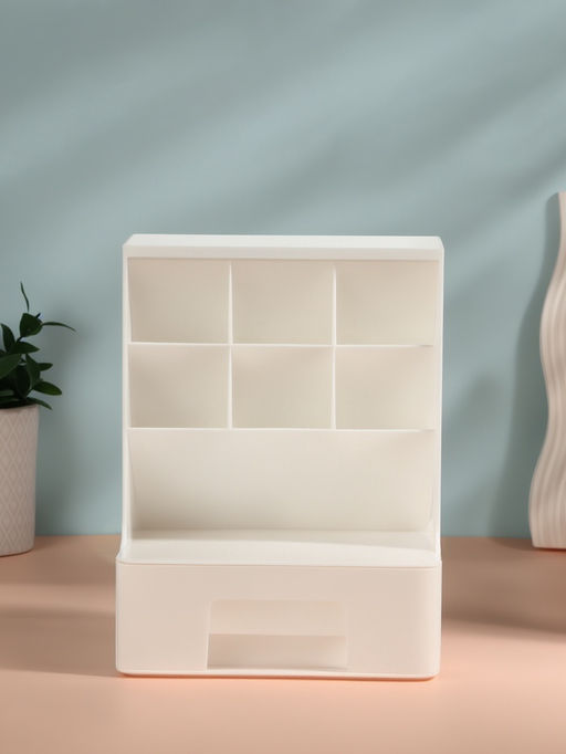 Органайзер для хранения косметики, 6 секций, 1 ящик, 24×14×18 см, белый