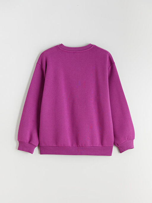 Bisiklet Yaka Paris Bask?l? K?z ?ocuk Kal?n Sweatshirt