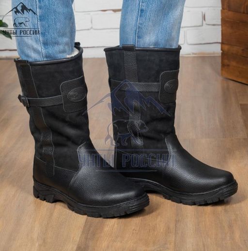 Монголки высокие черные, литая подошва