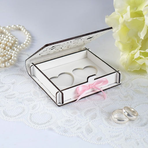 Шкатулка под кольца Цветочная, белая, 10х9,5х2,6 см - Simaland фото 3