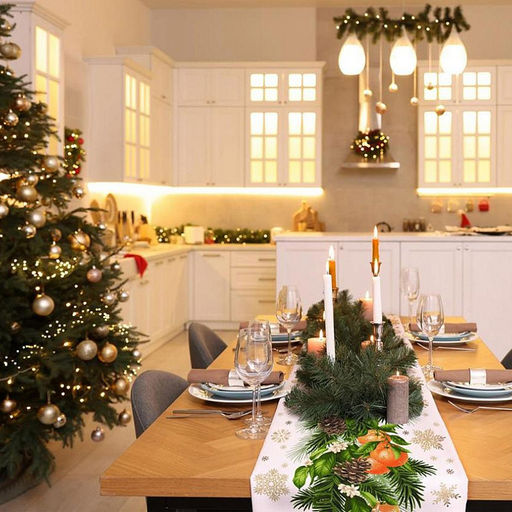 Дорожка столовая, сервировочная 50х150см "Мандариновый коктейль", хлопок "Премиум" 236г/м2, на картоне, "Домашняя мода" (Россия)