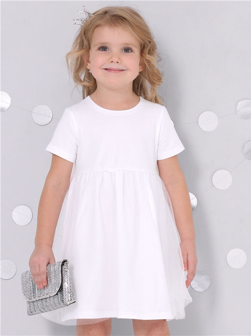 Платье Апрель из хлопка с лайкрой белое фото 7