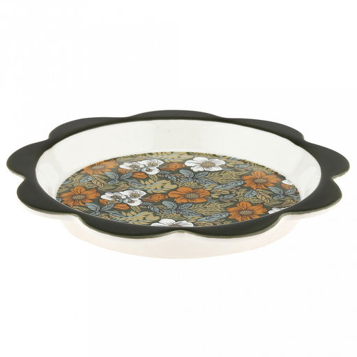 "Садовая фантазия" Тарелка мелкая фарфоровая д190мм, h25мм, волнистый край, с деколью, в коробке (Китай)