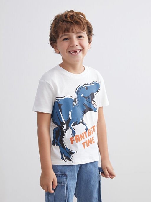 Bisiklet Yaka ?izgili Erkek ?ocuk Ti??rt