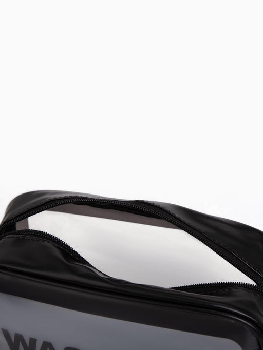 Косметичка на молнии, с ручкой, чёрная