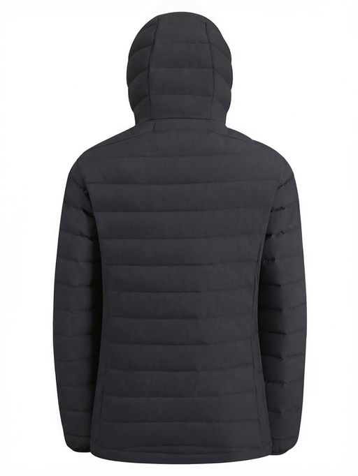 Куртка женская стёганая с капюшоном с графеновой подкладкой черного цвета 9624_1Ch