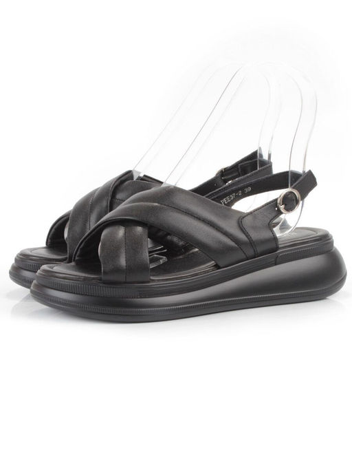 08-PEE37-2 BLACK Босоножки женские (натуральная кожа)
